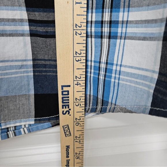 HELIX Shirt Boys Size XL Plaid Long Sleeve Roll Up Pockets Skull Skater See Pics - Picture 5 of 10